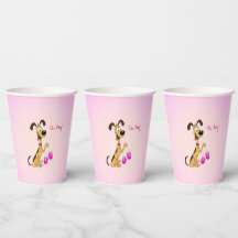 Rico the Dog Baby Girl Shower Paper