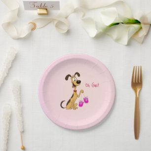 Rico the Dog Baby Girl Shower Paper Plate