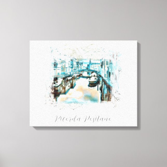 *~* Ricorda Positano AR20 Italy Italian Language Canvas Print (Front)