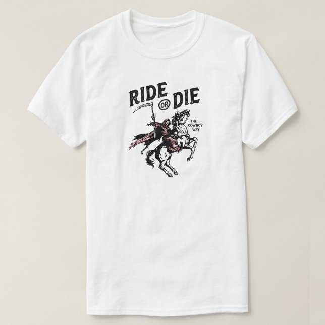 Rid or Die Grim Ripper Halloween T-Shirt (Design Front)
