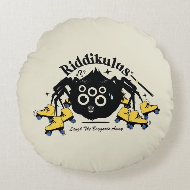 Riddikulus - Laugh the Boggarts Away Round Pillow (Front)