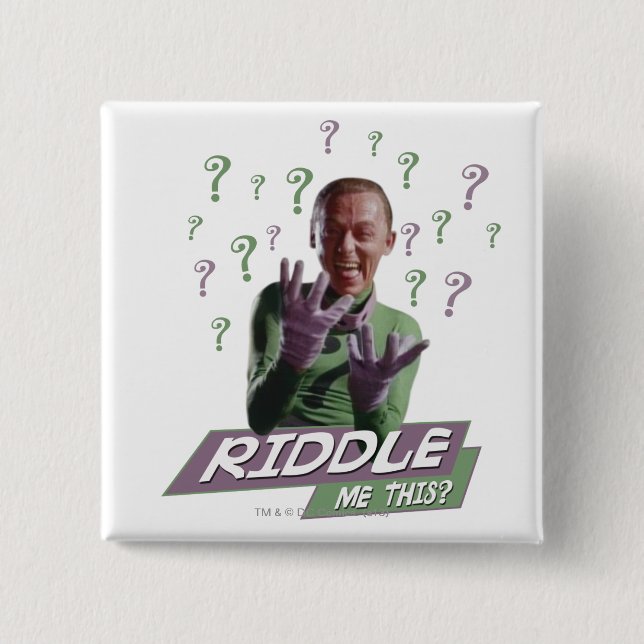 Riddler - Riddle Me This 2 Inch Square Button (Front)