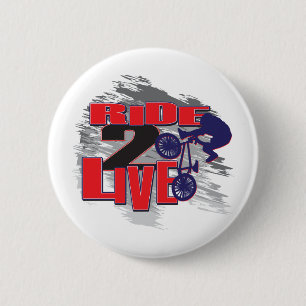 Ride 2 Live BMX Rider Inch Round Button