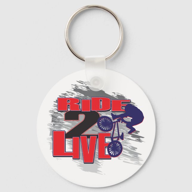 Ride 2 Live BMX Rider Keychain (Front)