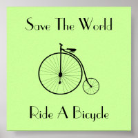Ride A Bicycle Vintage Square Poster