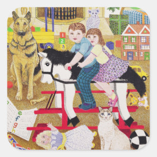 Ride-a-Cock-Horse Square Sticker