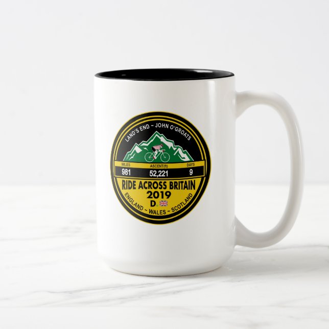RIDE ACROSS BRITAIN 2019 TWO-TONE COFFEE MUG (Right)