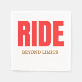 Ride Beyond Limits – Motivational Biker Typography Napkin