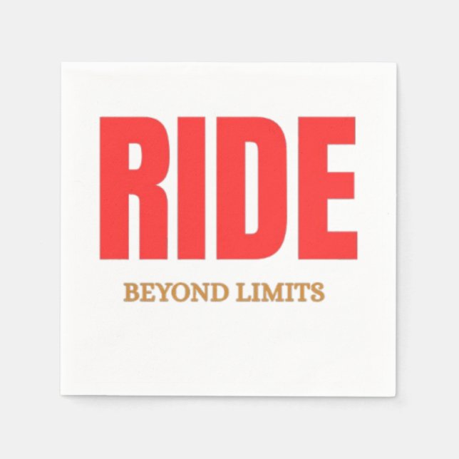 Ride Beyond Limits – Motivational Biker Typography Napkin (Front)
