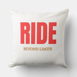 Ride Beyond Limits – Motivational Biker Typography Throw Pillow