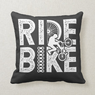 Ride Bike Throw Pillow