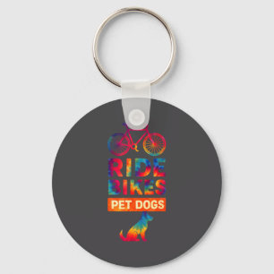 Ride Bikes Pet Dogs Bicycle Cycling Biking Dog Lov Keychain