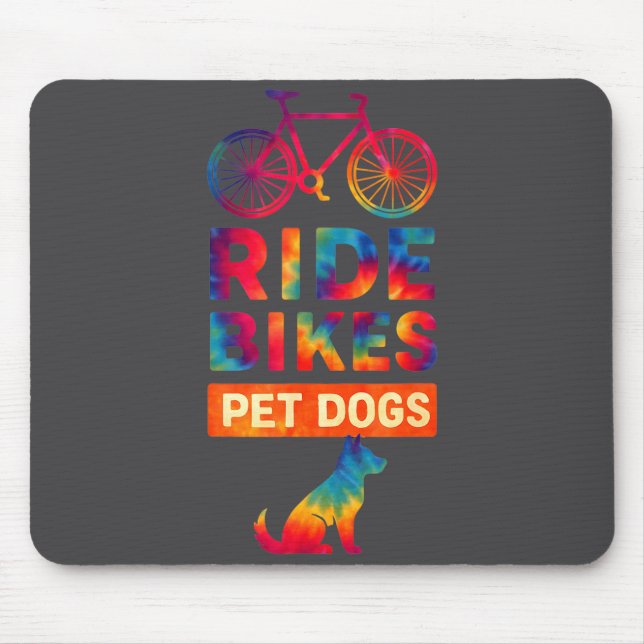 Ride Bikes Pet Dogs Bicycle Cycling Biking Dog Lov Mouse Pad (Front)