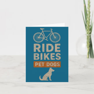 Ride Bikes Pet Dogs Lovers Illustration Card
