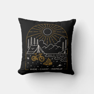 Ride Camp Repeat Throw Pillow