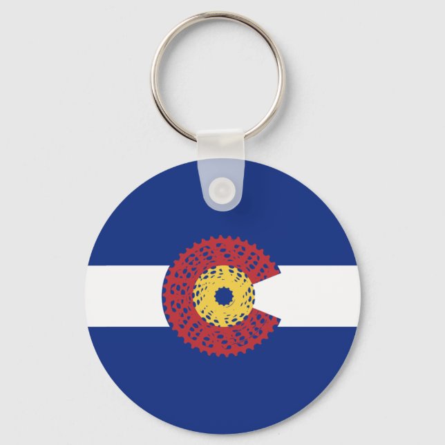 Ride Colorado (Bicycle Cassette) Keychain (Front)