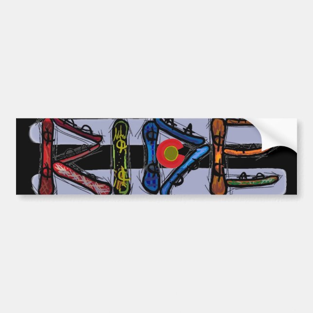 Ride Colorado snowboard bumpersticker Bumper Sticker (Front)