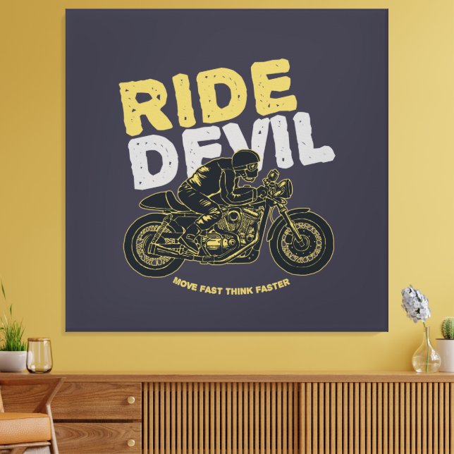 🔥 Ride Devil: Move Fast, Think Faster! 🔥 Canvas Print (Insitu(LivingRoom))