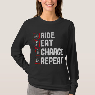 Ride Eat Charge Repeat Funny E-Bike T-Shirt