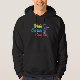 Ride Explore Conquer Mountain Biker E Bike Offroad Hoodie
