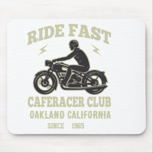 Ride Fast Cafe Racer Club Custom Mouse Pad