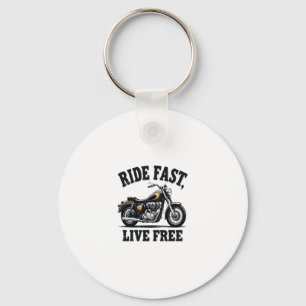 Ride Fast, Live Free Motorcycle Keychain