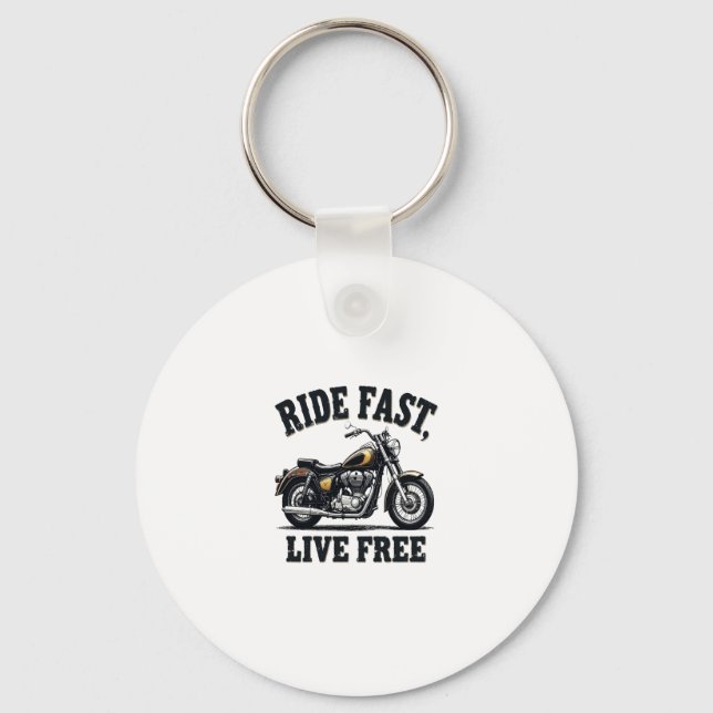 Ride Fast, Live Free Motorcycle Keychain (Front)