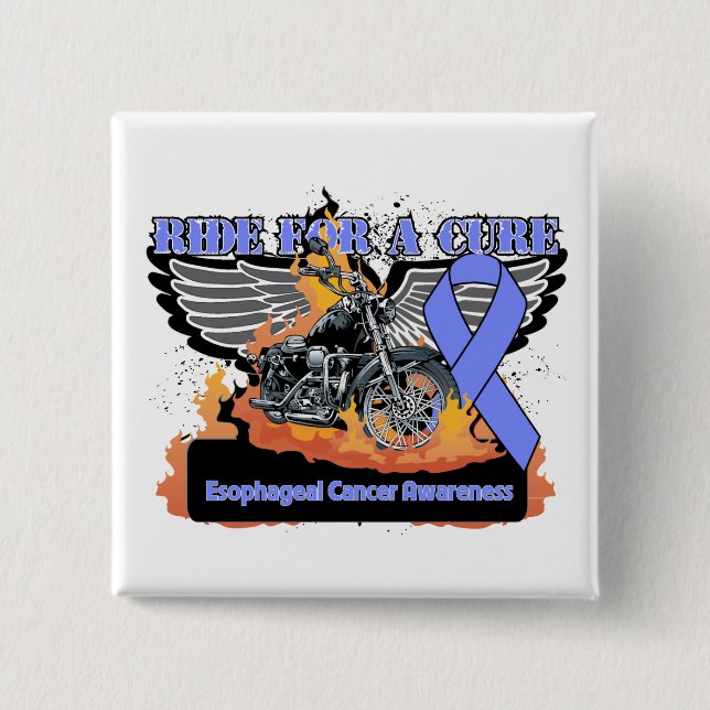Ride For a Cure - Esophageal Cancer 2 Inch Square Button (Front)