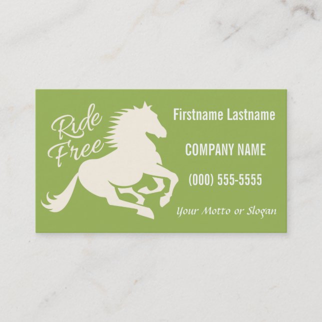 Ride Free custom colour business cards (Front)