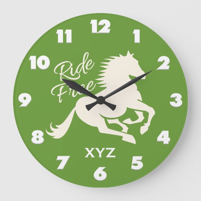 Ride Free custom colour & monogram wall clocks (Front)
