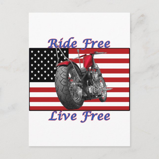 Ride Free Live Free Postcard (Front)