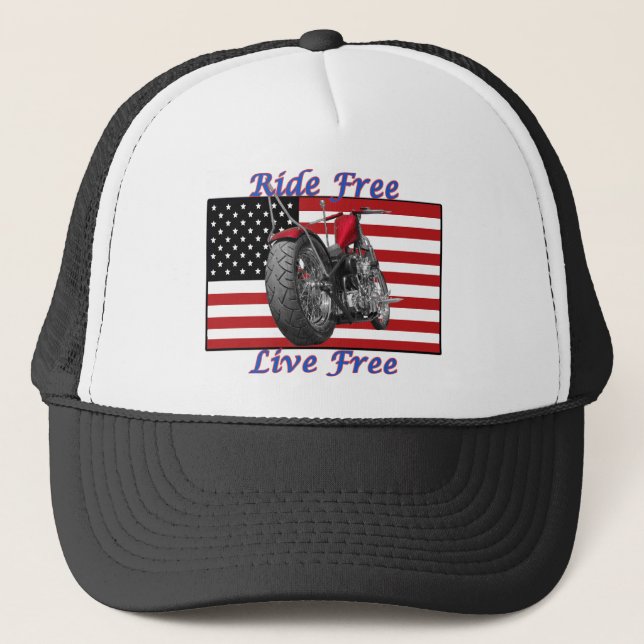 Ride Free Live Free Trucker Hat (Front)