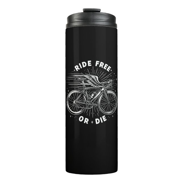 Ride Free Or Die Cycling Thermal Tumbler (Front)