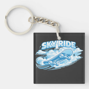 Ride Free Skateboard Deck Keychain