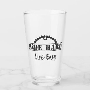 Ride Hard Live Easy Cycling Glass