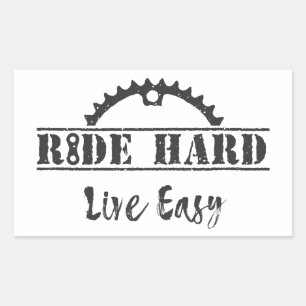 Ride Hard Live Easy Cycling Sticker