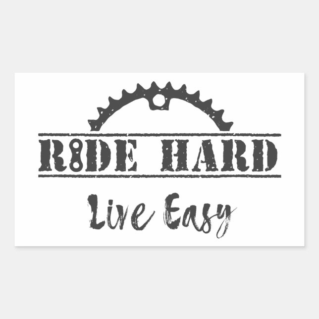 Ride Hard Live Easy Cycling Sticker (Front)