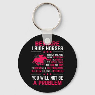 Ride Horses Horseback Rider Equestrian Riding Gift Keychain