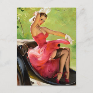 Ride in the Park Pin Up Postcard