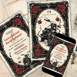 Ride into Forever: Bikes & Roses Wedding  Invitation<br><div class="desc">Ride into Forever: Bikes & Roses ☠️ For the couple who loves the open road and timeless style. "Bikes & Roses" boasts a bold colour scheme of beige, black & red, perfect for motorcycle enthusiasts. This invitation features a vintage aesthetic with a touch of edgy charm, just like your love...</div>