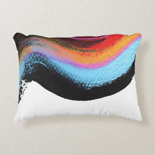 Ride it abstract painting accent pillow (Front)