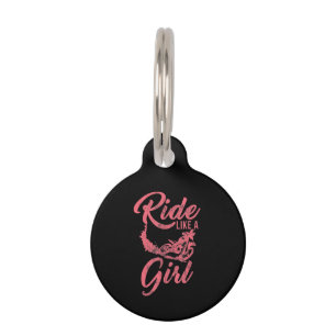 Ride Like A Girl Motorcycle Funny Gift Pet Tag