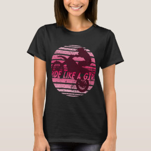 Ride like a Girl Retro Vintage Girls Dirt Biking M T-Shirt