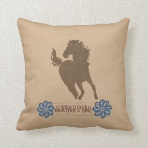 Ride Like A Girl Throw Pillow
