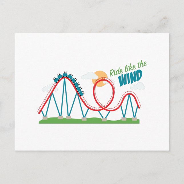 Ride Like Wind Postcard (Front)