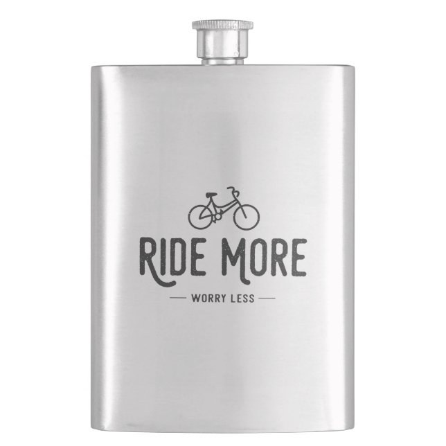 Ride More Worry Less Hip Flask (Front)