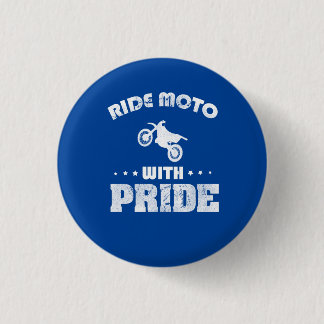 Ride moto with pride 1 inch round button