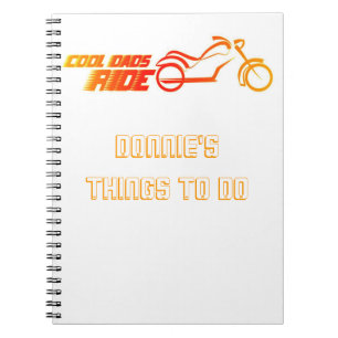 Ride motorcycles note pad. notebook