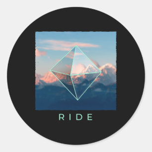 Ride Mountain Ski Snowboard Skiing Snowboarding Do Classic Round Sticker