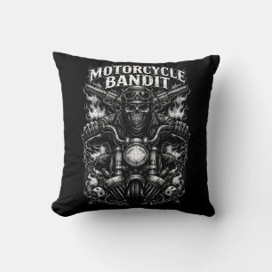 Ride of the Iron Bandit Throw Pillow